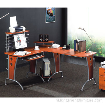 Computertorenbureau met houten hoek